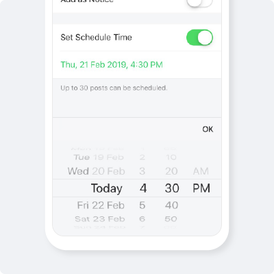 How to schedule a post : Tutorials | BAND