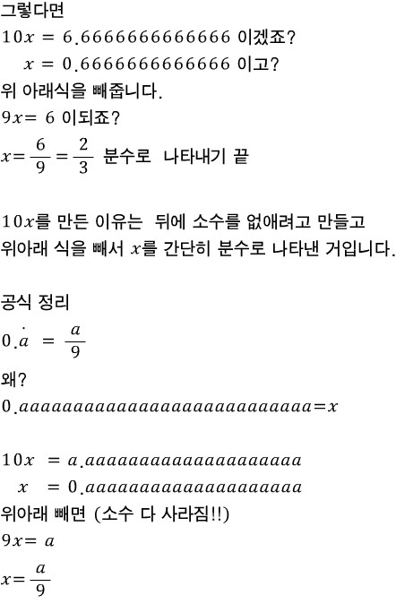 순환소수를 분수로 나타내기 -Ⅰ : 네이버 블로그