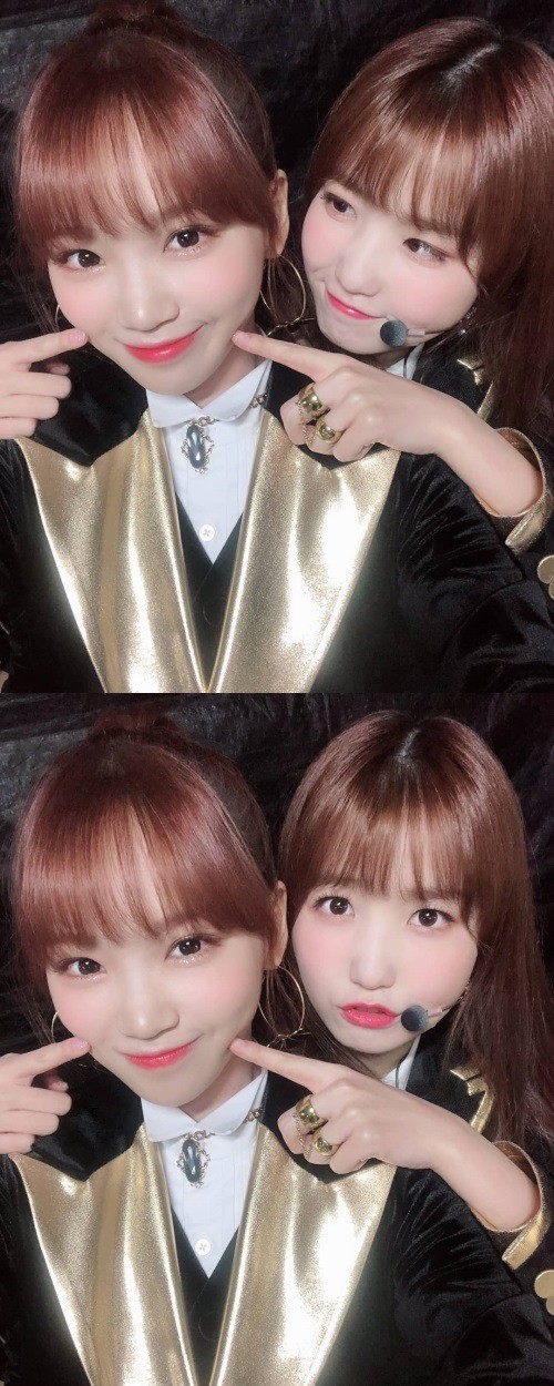 "볼도 찌르고 많이 컸다" 아이즈원 김채원X히토미, 러블리 미모 | 인스티즈