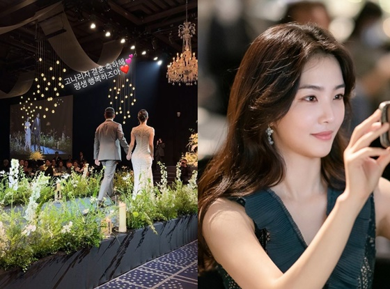 강지영금융맨, 손 꼭 잡고 버진로드 행진..결혼식 현장 공개 [종합]
