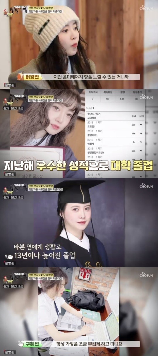 '<b>백반기행</b>' <b>구혜선</b>, 최근 대학 졸업장 받아..."13년이나 늦어져"