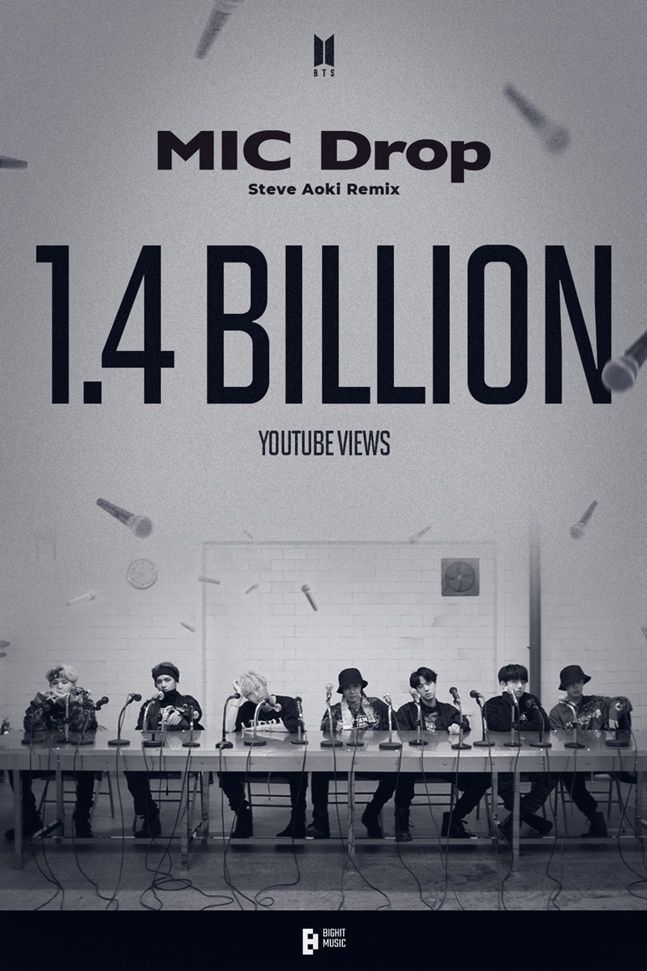 방탄소년단 ‘<b>마이크</b> 드롭’ 뮤비 <b>14억뷰</b> 돌파