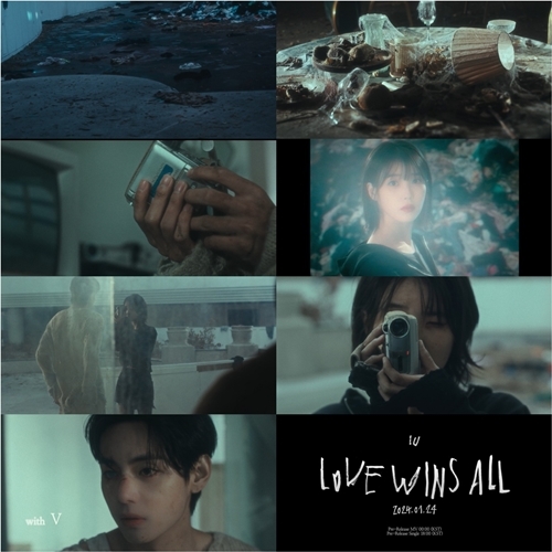 “나를 더 망쳐”…아이유, 뷔와 함께한 ‘Love <b>wins</b> all’ <b>트레일러</b> 공개