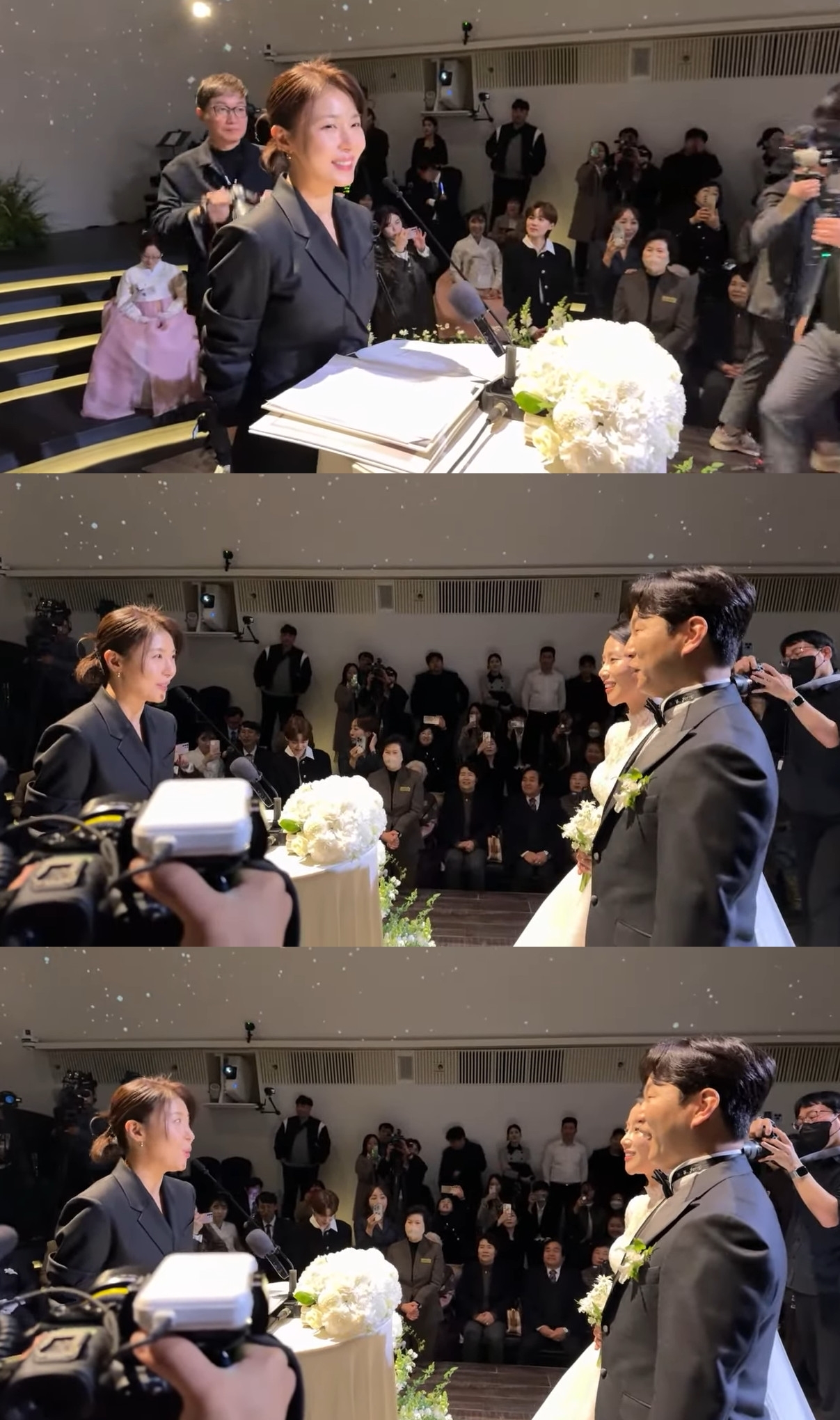 '약속 지킨' <b>하지원</b>, <b>정호철</b> 결혼식서 유쾌·감동 주례 "결혼도 안 한 제가"